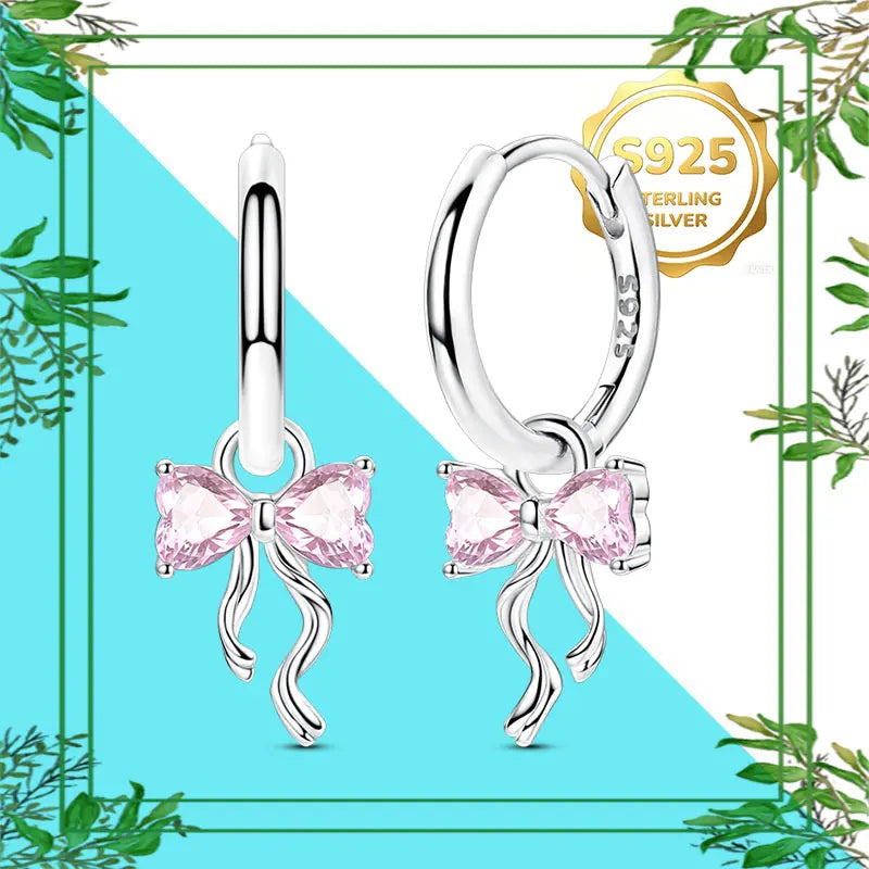 Brincos Femininos Pendentes 100% Genuínos em Prata Esterlina 925 Hipoalergênicos Luxuosos Elegantes Joia Fina Presente de Aniversário para Ela