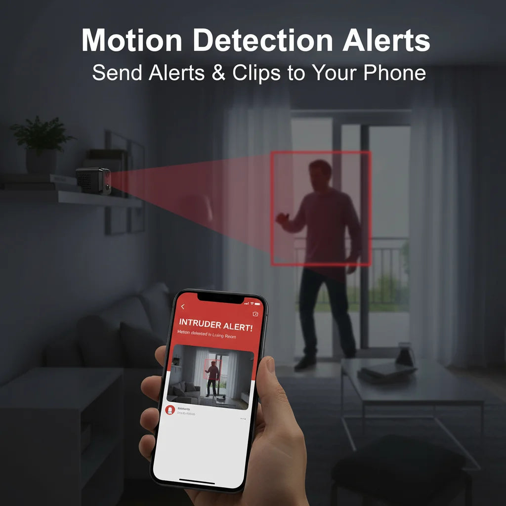 Câmera de segurança com bateria interna de 2400mAh, vídeo HD com visão noturna, câmera WiFi, controle por aplicativo móvel, alertas de detecção de movimento