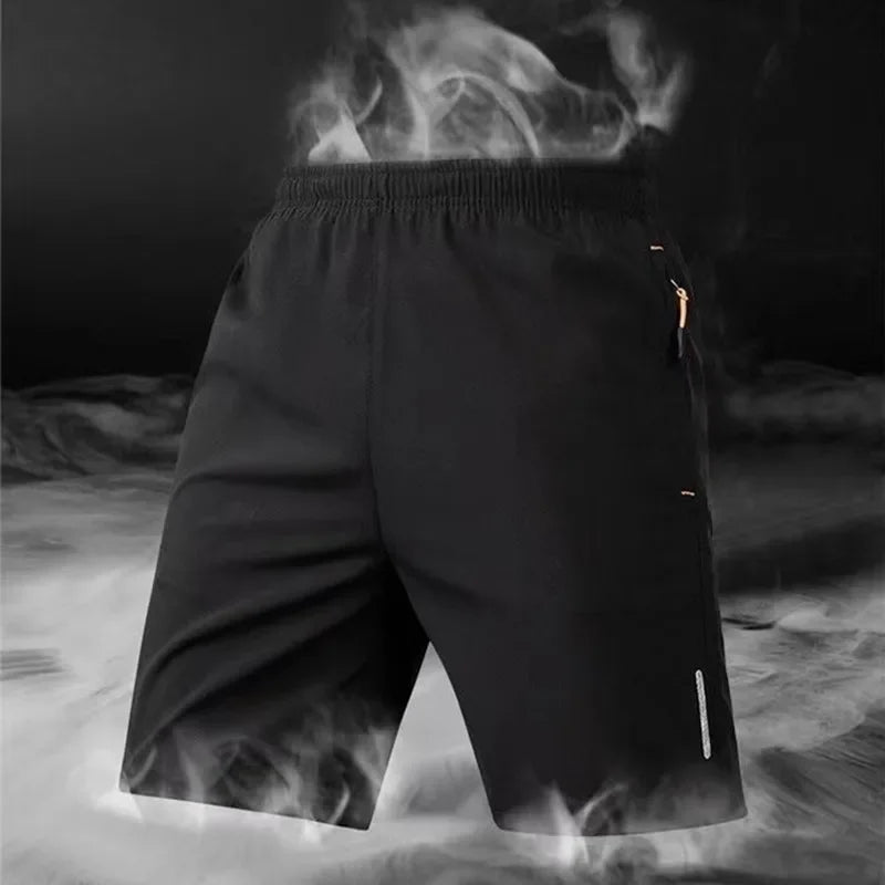 Shorts Masculinos de Verão Seda Gelada Corrida Academia Esporte Secagem Rápida Respirável Praia Fitness Jogging Casual Esportivo