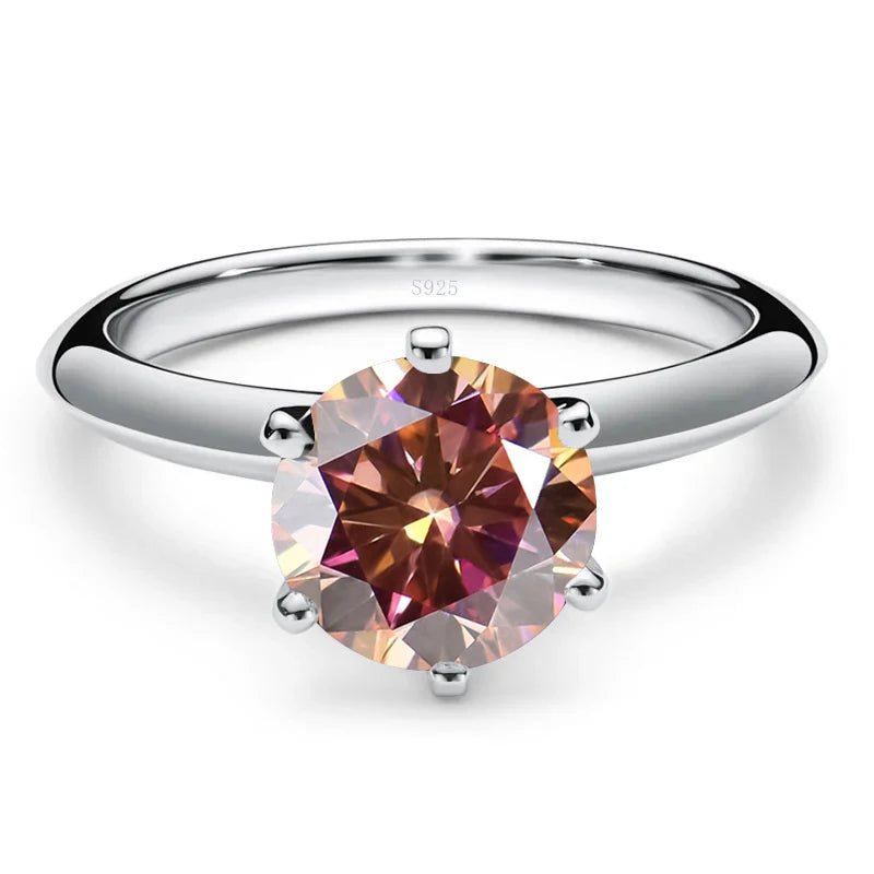 JoyceJelly 1/2/3/5ct Anéis de Moissanite Coloridos Femininos Com GRA Prata Esterlina 925 Joias de Luxo Atacado Preço Baixo