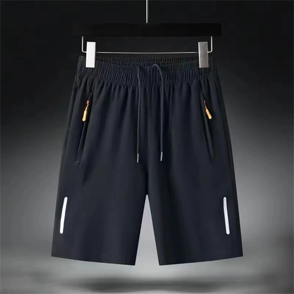 Men's Summer Ultra-thin Ice Silk Beach Casual Shorts Jogging Sport...