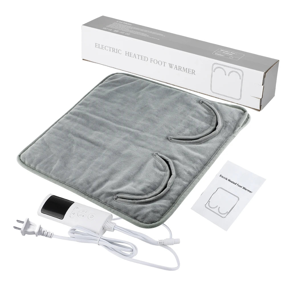 Electric Heating Foot Pad Washable Feet Warmer Household Soft Plush Thermal Heating Blanket Foot Warming Mat Home Office Bedroom