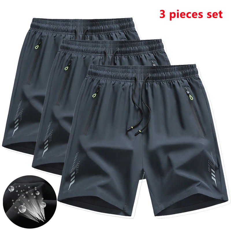3 Peças Novos Shorts de Corrida Masculino Shorts Esportivos de Academia Secagem Rápida Treino Fitness Jogging Calças Curtas Masculino Shorts de Prancha de Verão