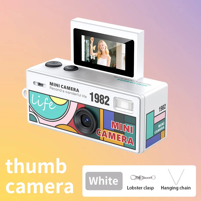 Mini Thumb Camera 0.96inch Flip Screen Keychain Camera Retro 720P Outdoor Sports Camera Very Small Camcorder Video Recorder