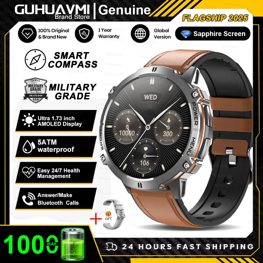 Smartwatch T-Rex 3 Militar Bateria 1000mAh 10ATM À Prova D'água GPS Bússola Altímetro Chamada AMOLED Masculino Natação Esportes