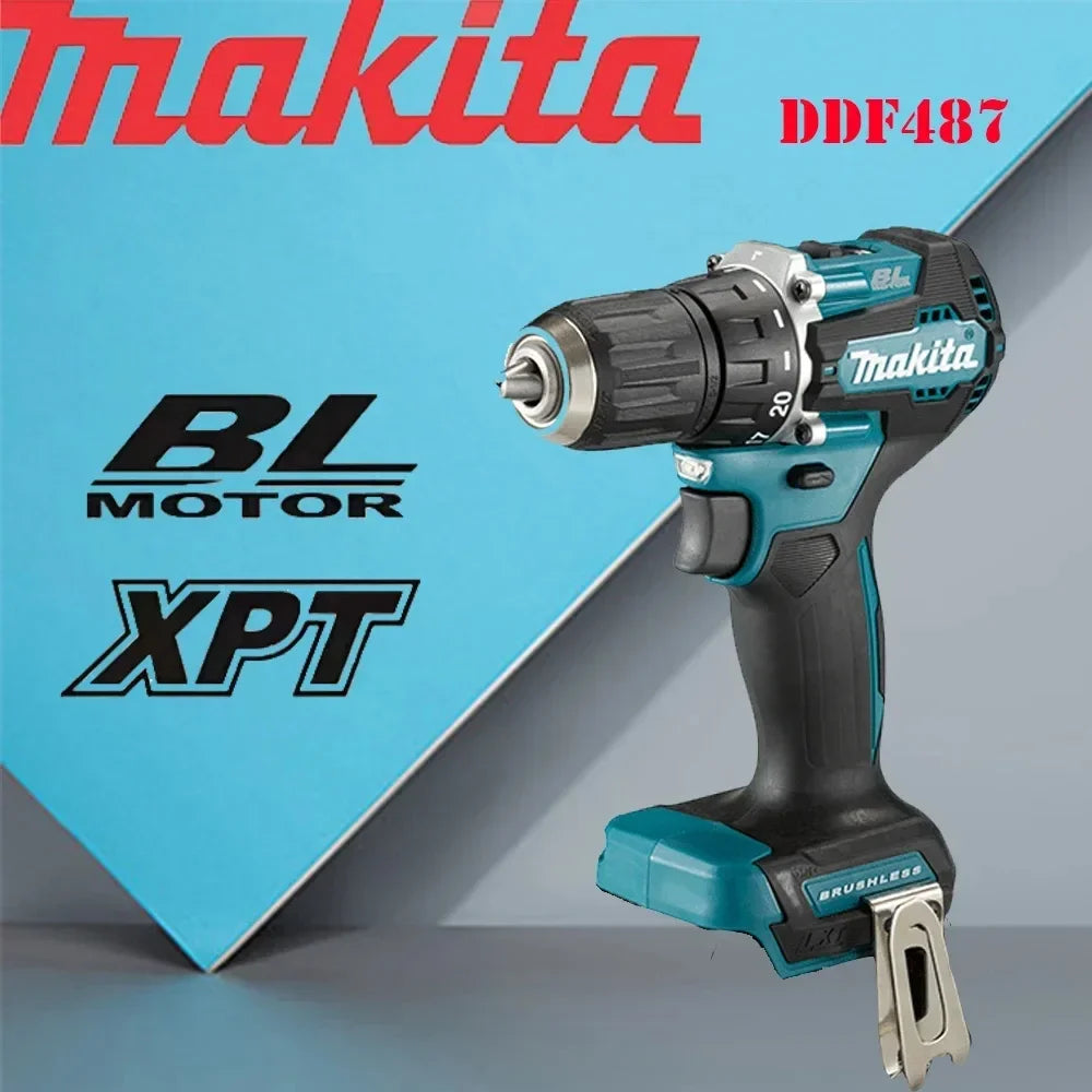 Parafusadeira/Furadeira de Impacto a Bateria Makita Original DDF487 18V, Motor Brushless, Ferramenta Elétrica Recarregável (somente ferramenta)