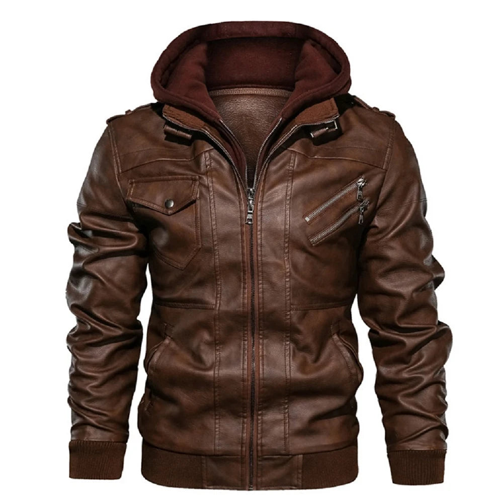 Jaquetas de Couro Masculinas Novas KB Jaqueta PU de Motociclista Casual Outono Casacos de Couro de Motociclista Marca de Roupa Tamanho UE SA722