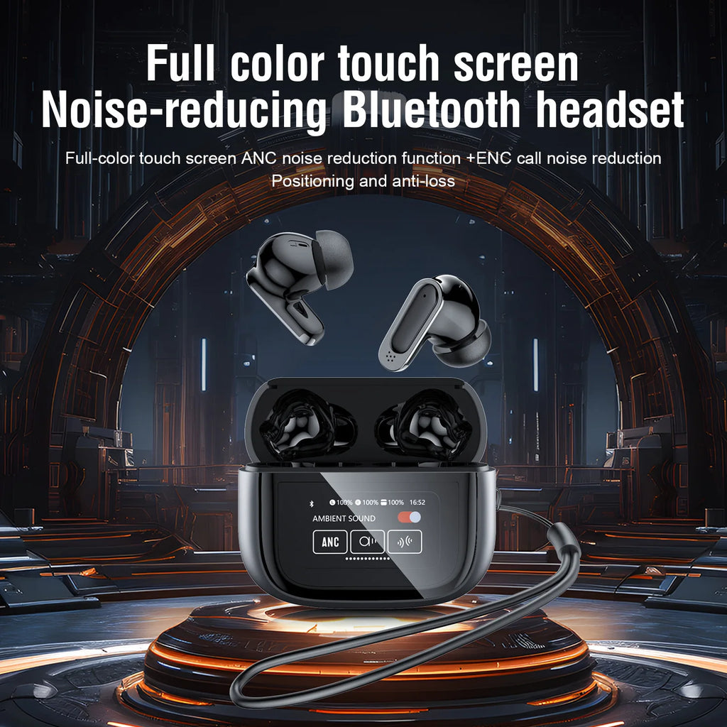 Fones de ouvido sem fio BOSECXT Ultra V11 Smart Touch multifuncionais com tela grande TWS ANC com cancelamento de ruído e graves pesados ENC