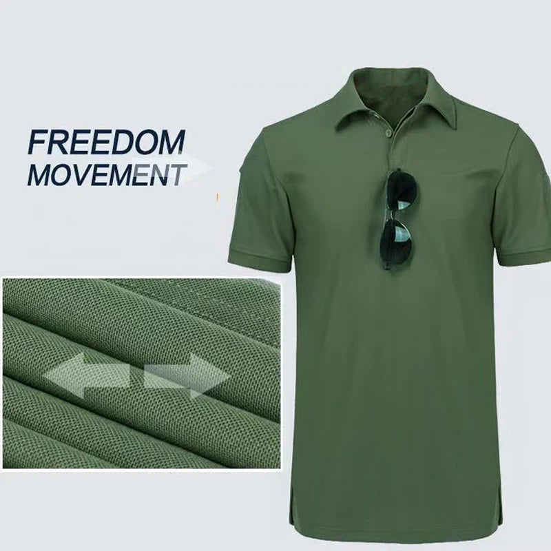 Camisetas Militares Táticas Masculinas de Verão Secagem Rápida Respiráveis Elásticas para Caminhada Camping Escalada Esportes Academia