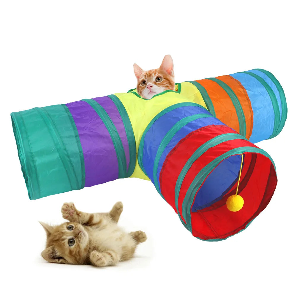 Túnel Dobrável para Gatos Brinquedo Interativo para Gatos e Filhotes Treinamento Divertido para Gatinhos Entediados Brinquedo de Túnel para Cães, Gatos e Coelhos