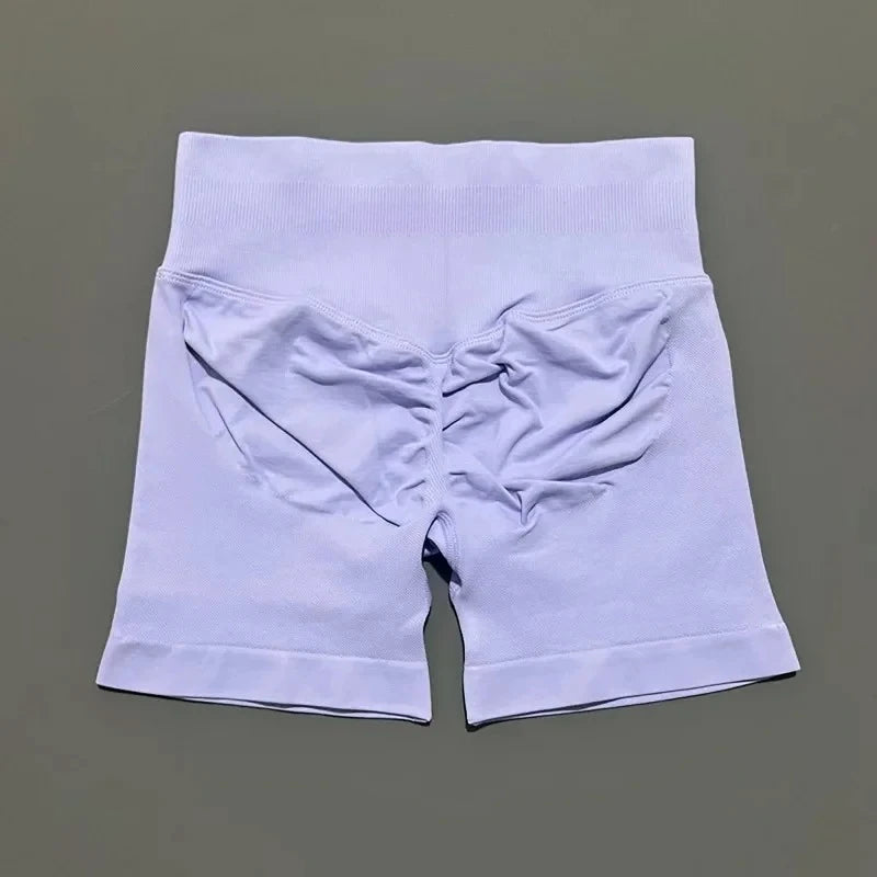 Conjuntos de Academia Femininos 2 Peças Impacto Sem Costura Fitness Yoga Roupa Esportiva Halter Top Shorts Roupa de Treino Corrida Roupa de Academia
