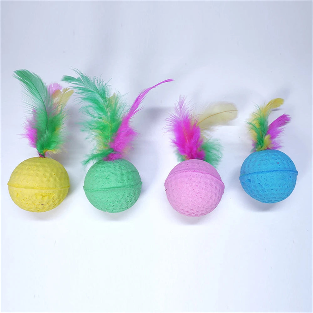 50pcs Indoor Kitten Toys Interactive Cat Latex Ball Toys for Exercise Chase