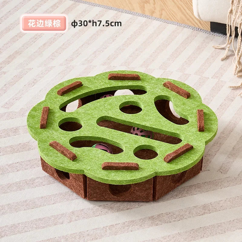 Brinquedo de Quebra-Cabeça para Gatos, Caixa de Feltro para Quebra-Cabeça, Brinquedo para Exercitar Gatos com Bolinha, Esporte Interno, Entretenimento, Brinquedos de Caça para Gatos Internos