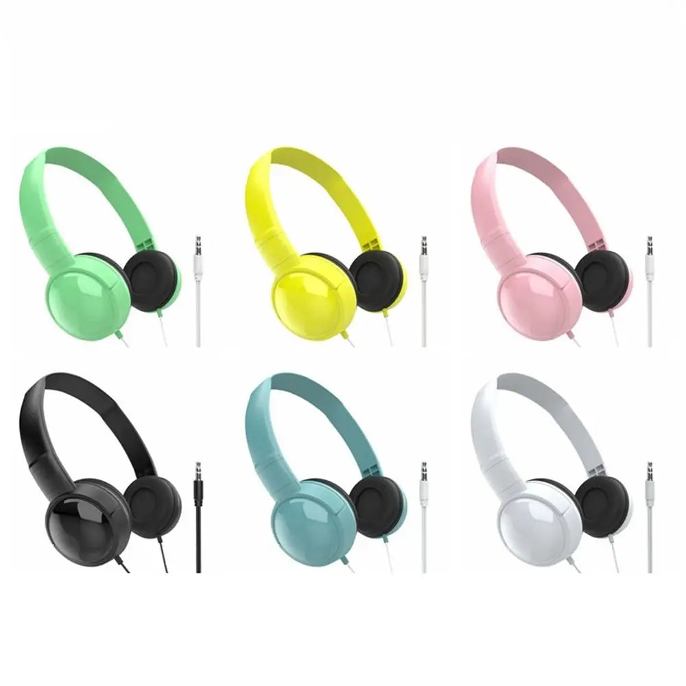 Fone de ouvido intra-auricular com fio HiFi Estéreo Música Estéreo 3.5mm Headset Ajustável Áudio Bass Fone de ouvido Macaron Tablet
