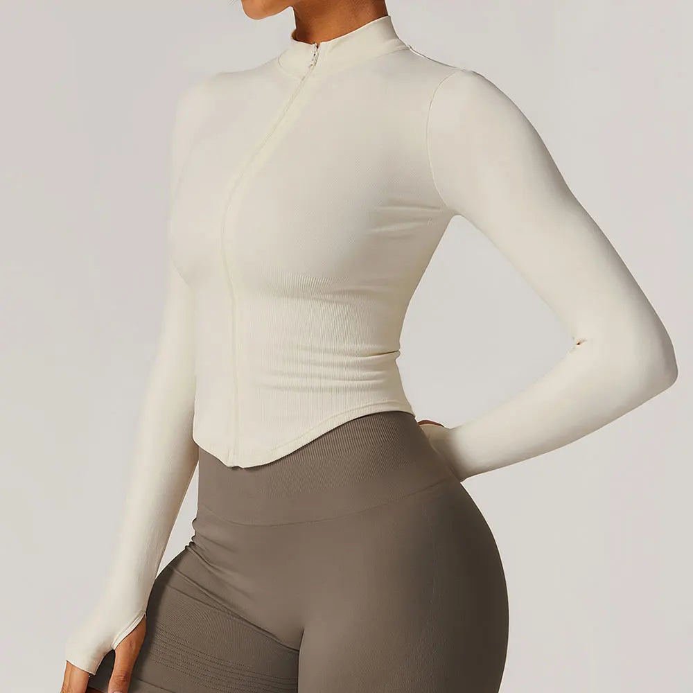 Jaqueta Cropped com Zíper Feminina — Estilo e Praticidade no Treino
