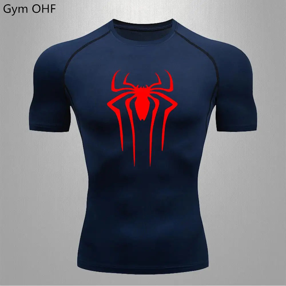 Camiseta Compressão Masculina Spider — Performance e Visual Único