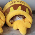 Quente Inverno Bed Half-Closed Style Winnie Honey Pot Cachorro...