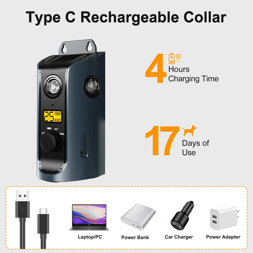 PATPET U13 Dispositivo Anti-Latido Ultrassônico Portátil Recarregável Solar para Cães Adestramento de Cães de Estimação Flash de Alta Frequência para Casa
