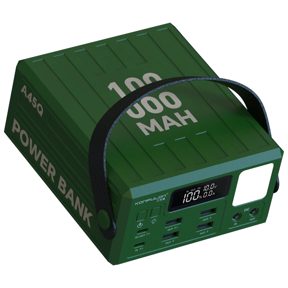 Power Bank 100000mAh 100W Fast Charge 7 Outputs LCD Display