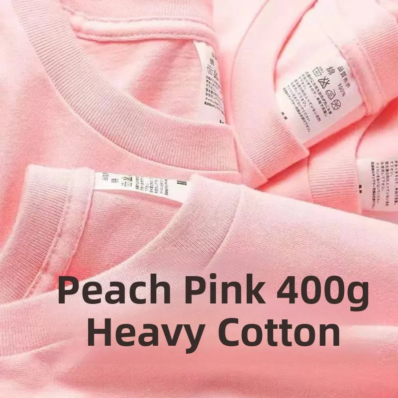 600g Heavyweight Pure Cotton Ort Sve T-irt Ex Summer Loose Casual Versatile  Color Base Irt Top