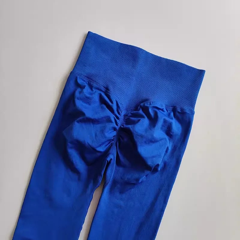 Legging Yoga Feminina Cintura Alta Sem Costura Push Up Legging Esportiva Fitness Corrida Levanta Bumbum Altamente Elástica Legging de Academia