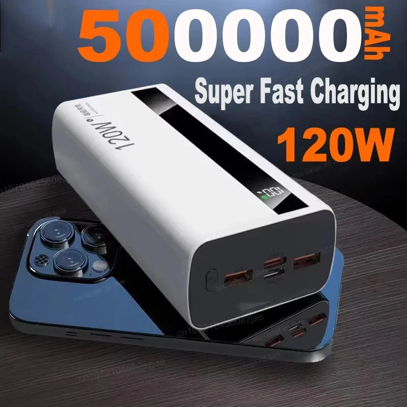 Power Bank 500.000mAh 120W Carregamento Super Rápido Portátil de Alta Capacidade