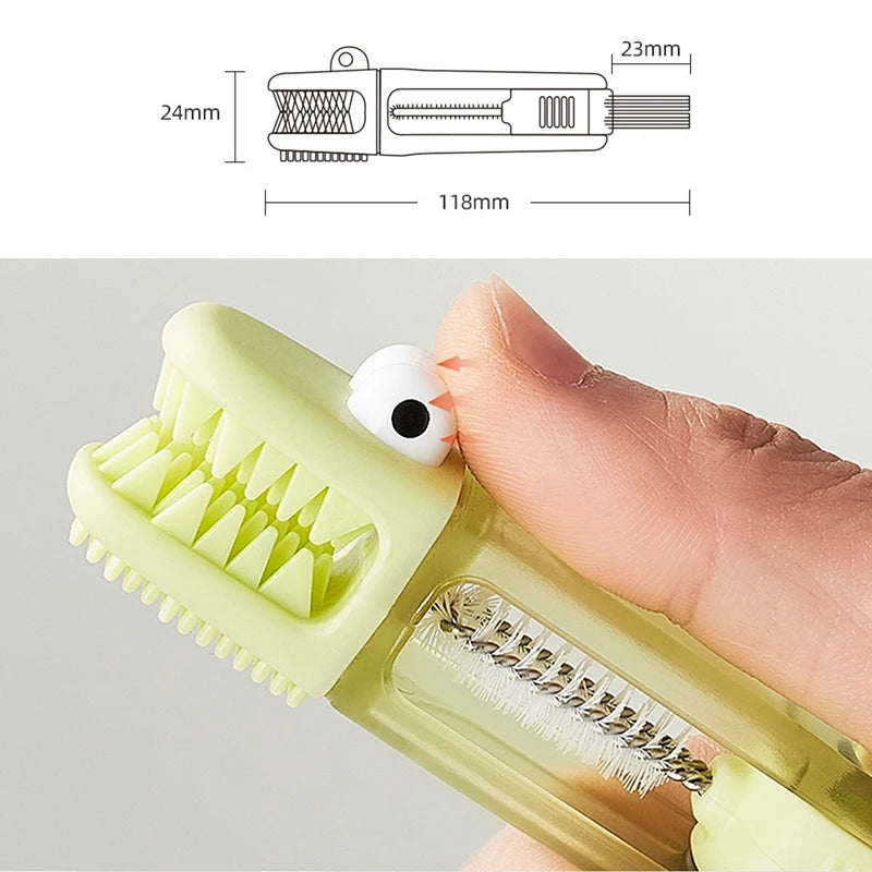 3 In 1 Multifunctional Cleaning Brush Tiny Bottle Cup Lid Detail Brush Straw Cleaner Tools Household Kitchen Cleaning Supplies