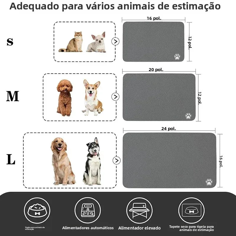 Pet Feeding Mat Absorbent Dog Cat Mat for Food and Water Easy to Clean Pet Placemats Quick Dry Dog Mat for Messy Drinkers