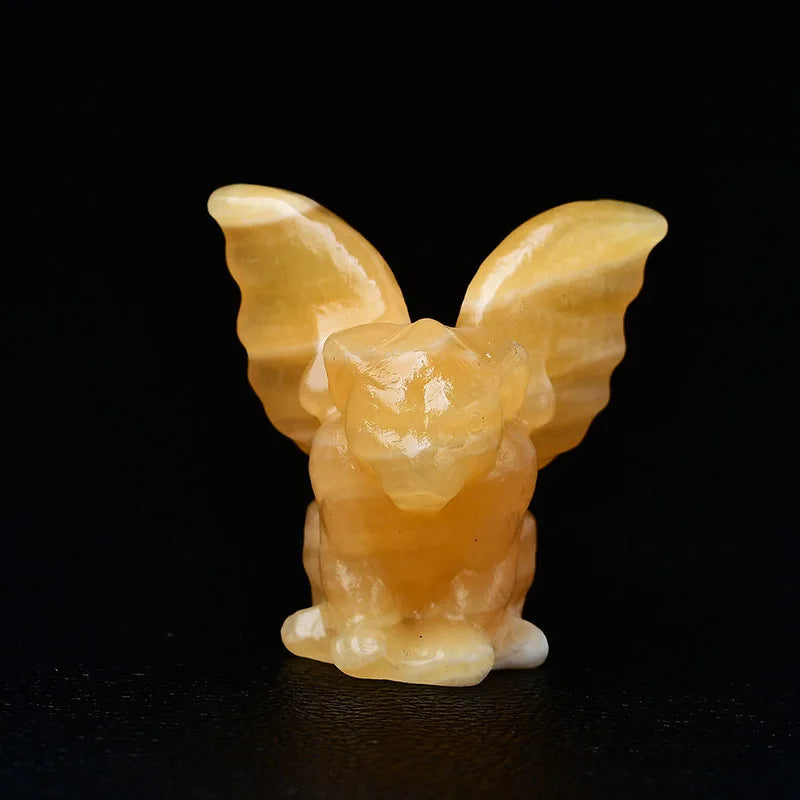 Estatueta de Gárgula de Cristal Decoração de Casa Bruxaria com Pedras Preciosas