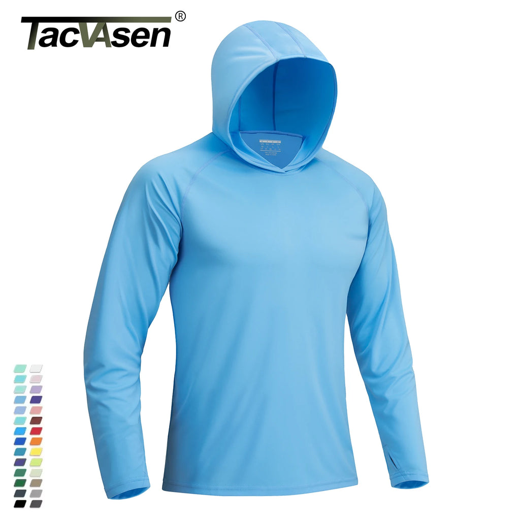 Camiseta Masculina com Capuz — Proteção Solar UPF 50+, Manga Longa e Secagem Rápida