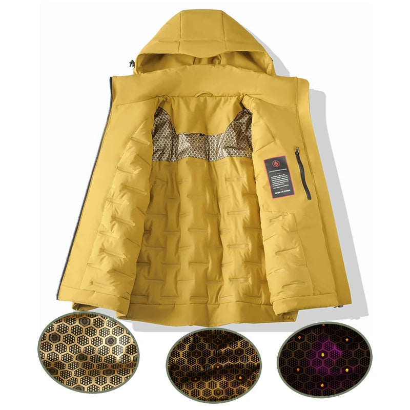 Jnln Jaquetas de Fleece Impermeáveis Unissex Inverno Corta-Vento Térmico Quebra-Vento Masculino Feminino Caminhada Acampamento Esqui Escalada Capa de Chuva
