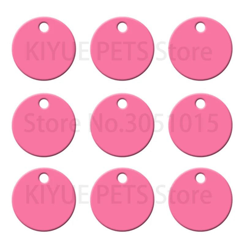 Wholesale 100pcs Round Aluminium Dog ID Tag Custom Cat Dogs Name Pet ID Tags Plate Tags Round For Pets Dog Necklace Pendant