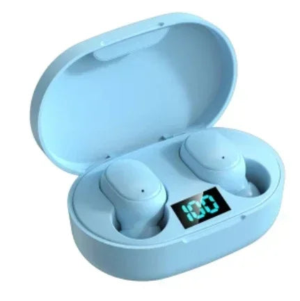 Fones de ouvido sem fio E6S com cancelamento de ruído e à prova d'água, fones intra-auriculares estéreo com estojo de carregamento e display de LED