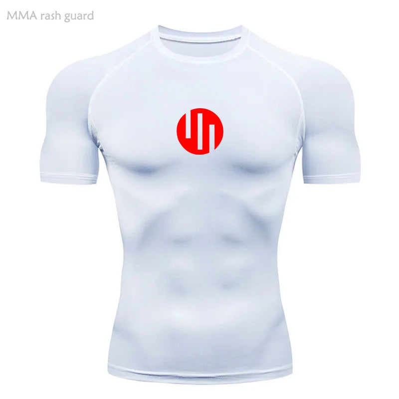 Camisa de Compressão Manga Longa Masculina para Corrida Treino Academia Esportes Roupa Íntima de Secagem Rápida Antissuor Protetor Solar Segunda Pele Masculina