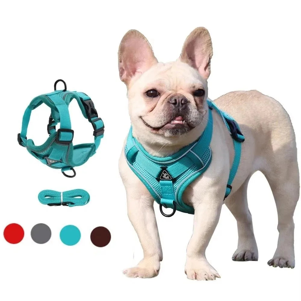 Reflective Trim Cat Harness Leash Breathable Universal Cat Harness Leash Set Adjustable Anti Escape Adjustable Cat Harness