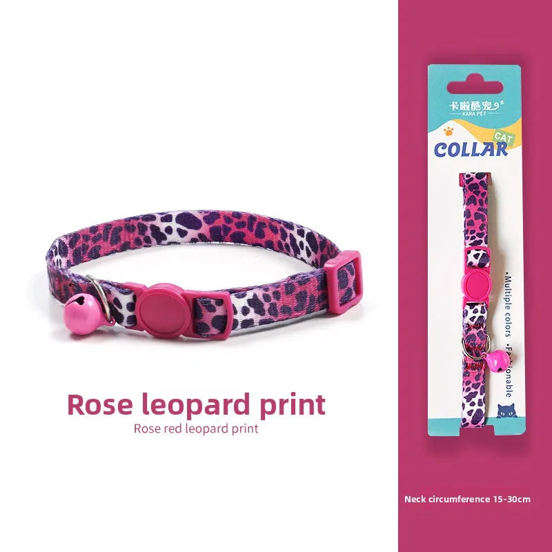 Cat collar Kitten woven necklace Collar bell Anti-choking Comfort Safety buckle Pet decoration