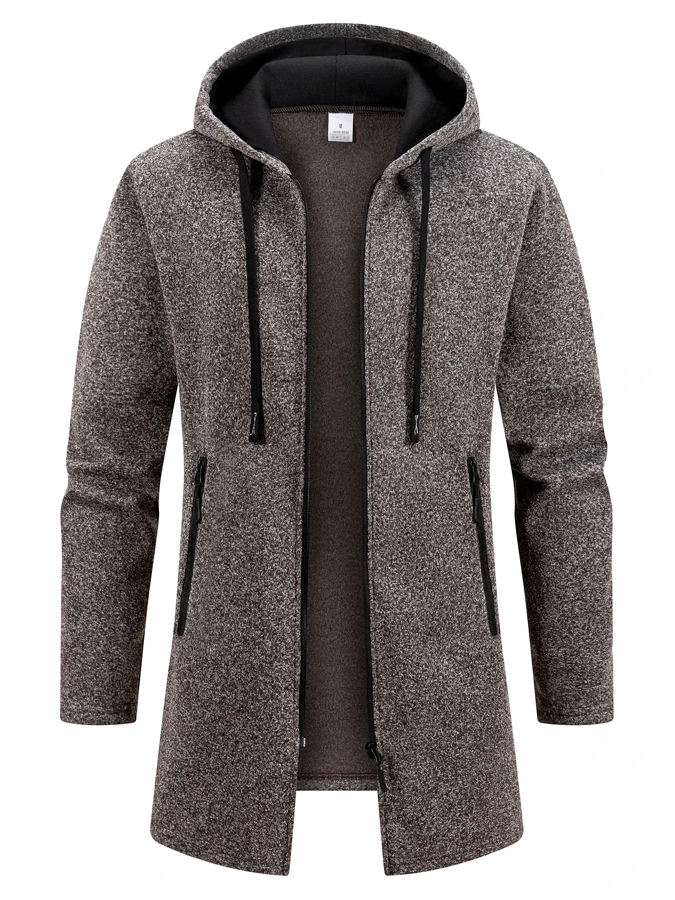 Moletons Masculinos Streetwear de Manga Longa com Zíper, Capuz, Tamanho Grande, Jaqueta Quente de Inverno, Casaco Esportivo, Fato de Treino Masculino