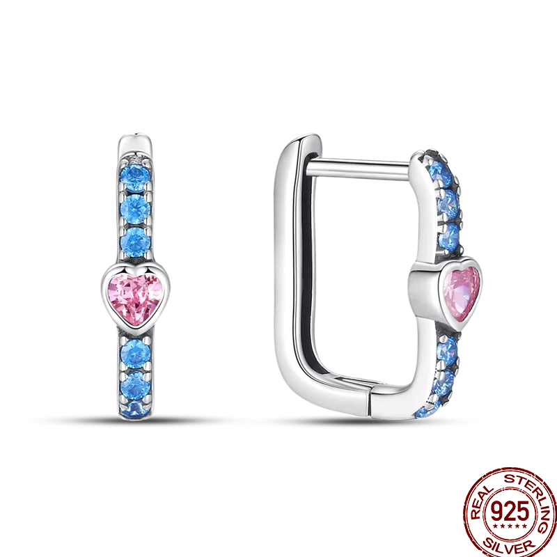 Earrings 925 Sterling Silver Colorful Shiny Zircon Earrings Temperament Charm Luxury Party Jewelry Gift Birthday Anniversary