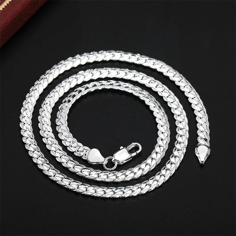 Colar de Prata Esterlina 925 com Corrente de 6mm