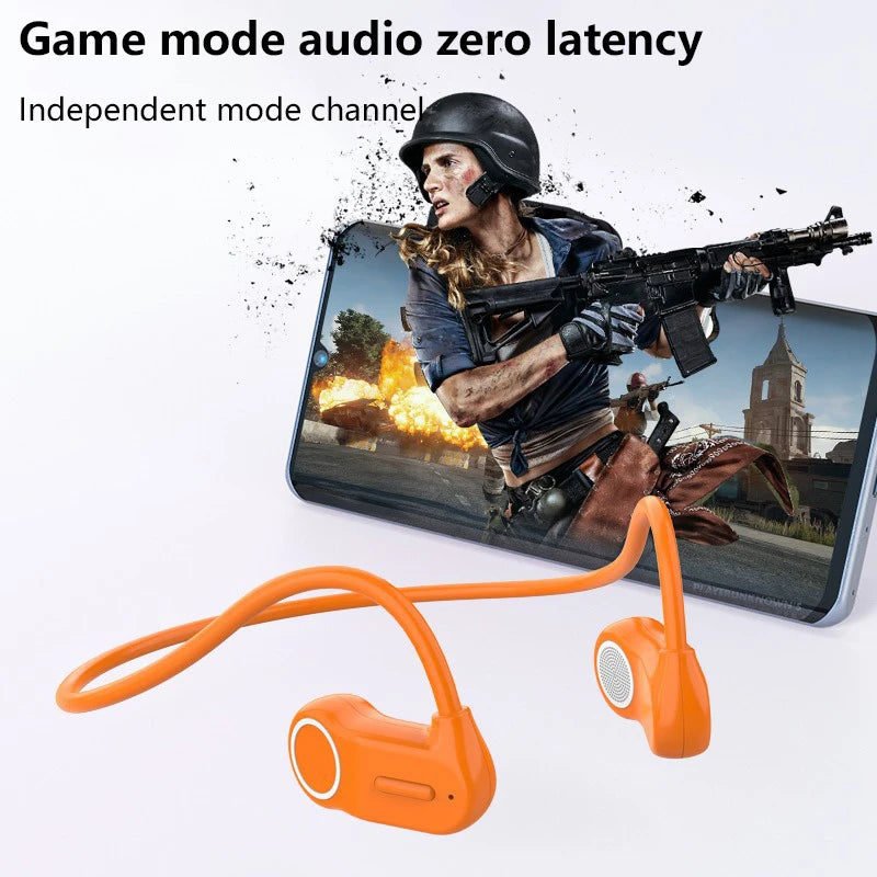 Fones de Ouvido Bluetooth Sem Fio Esportivos de Corrida Atrás da Orelha, Tipo Aberto, com Bateria de Longa Duração e À Prova d'Água