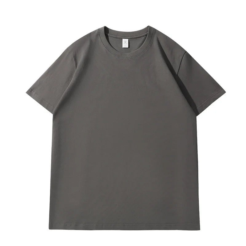 Camiseta de Verão Feminina Algodão 2026 Cor Sólida Solta Camiseta Casual Coreana Tops Malha Camisola Manga Curta Gola O Feminina Top Tees 1 - Preto XXXL