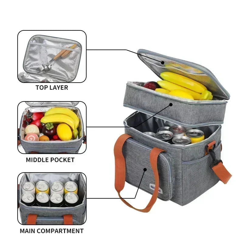 Hot Sale Insulated Lunch Bag with Ice Pack, Extra Thick Thermal...