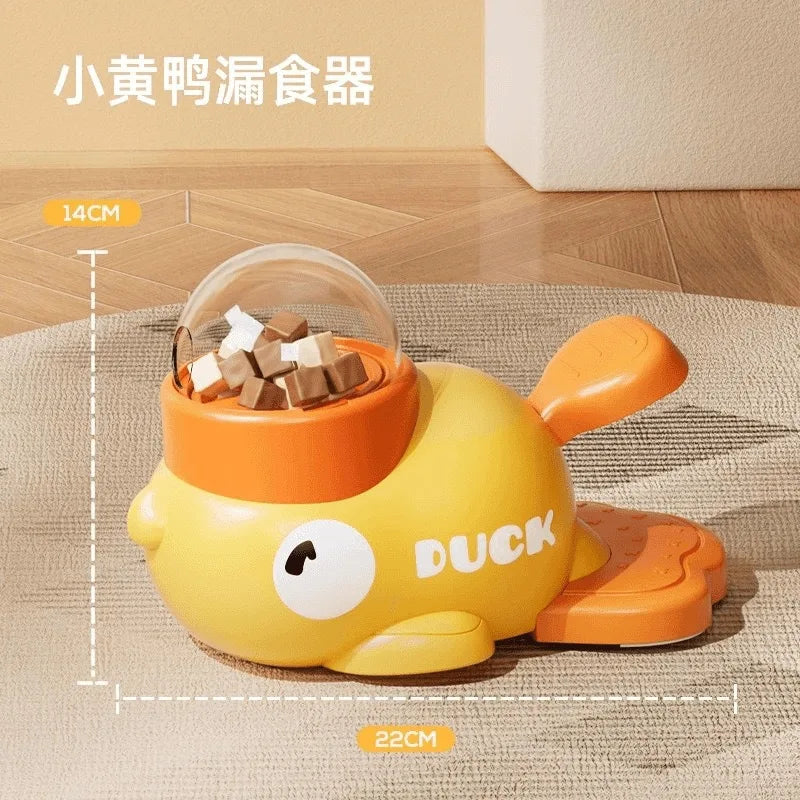 Pet Toys Automatic Feeder Cat Toy Freeze Dried Launcher Dog Chew Toy Duck Dispenser Interactive Pet Snack Dispenser for Cats