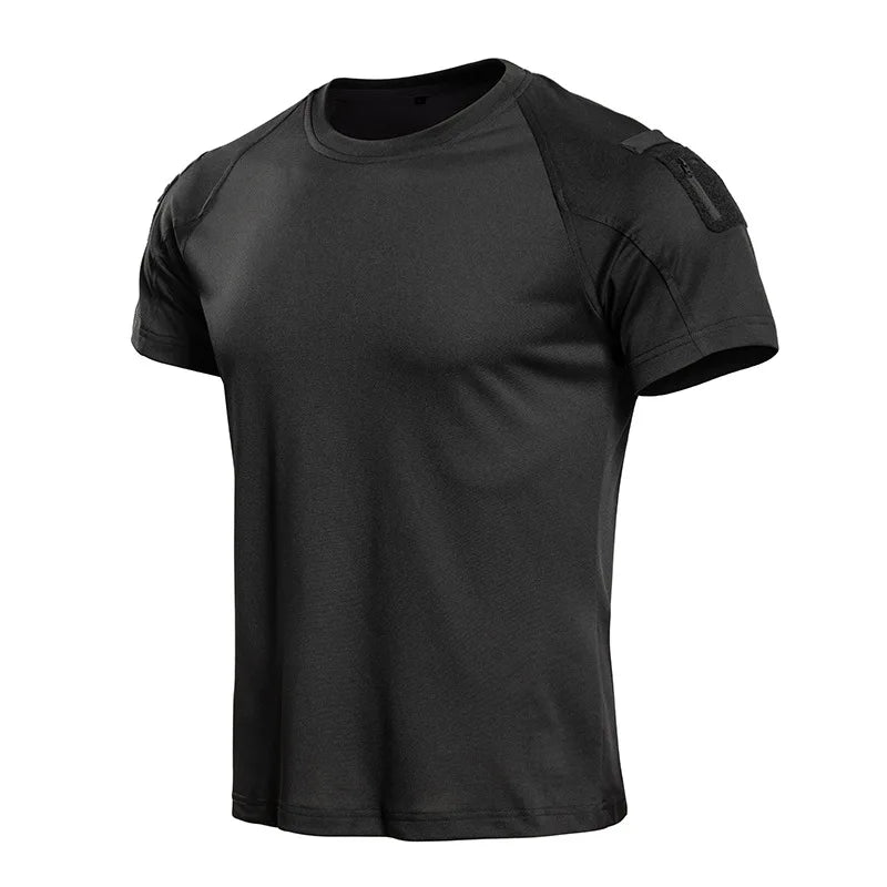 Camiseta Tática Masculina Manga Curta — Resistente e Respirável
