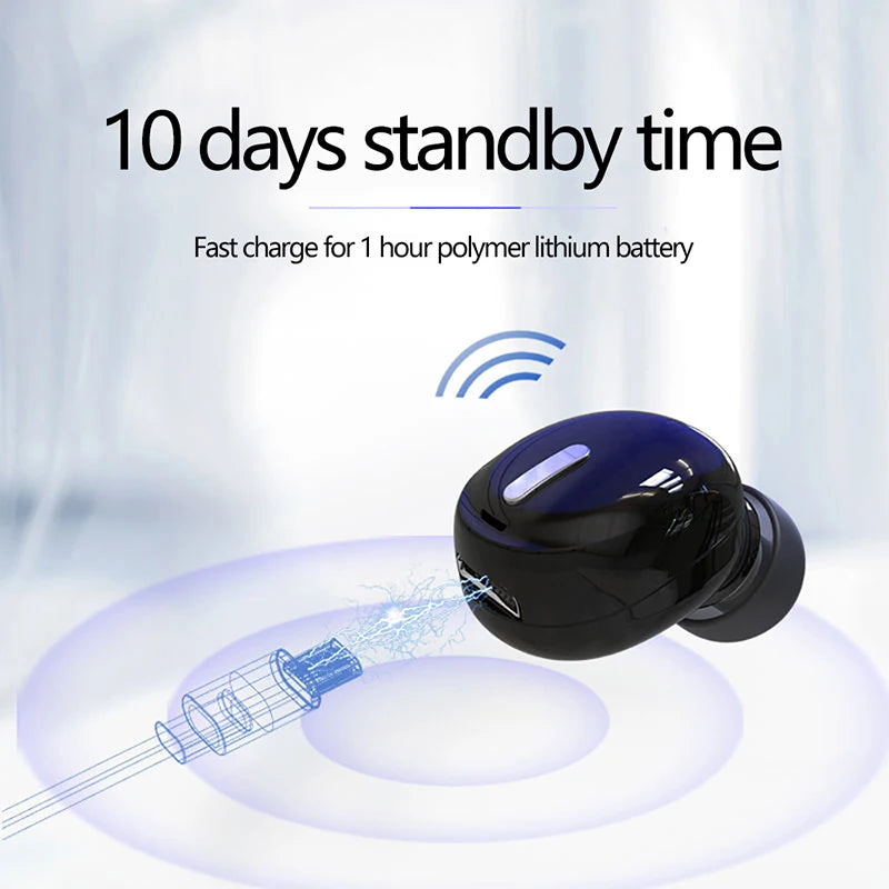 Novo Fone de Ouvido Sem Fio Bluetooth 5.0 com Microfone Intra-Auricular Esportivo à Prova D'água TWS Fone de Ouvido Único Bluetooth Mãos Livres