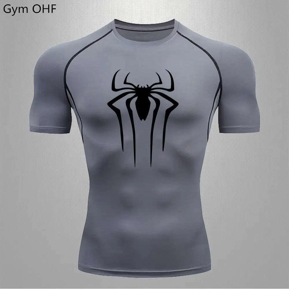 Camiseta Compressão Masculina Spider — Performance e Visual Único