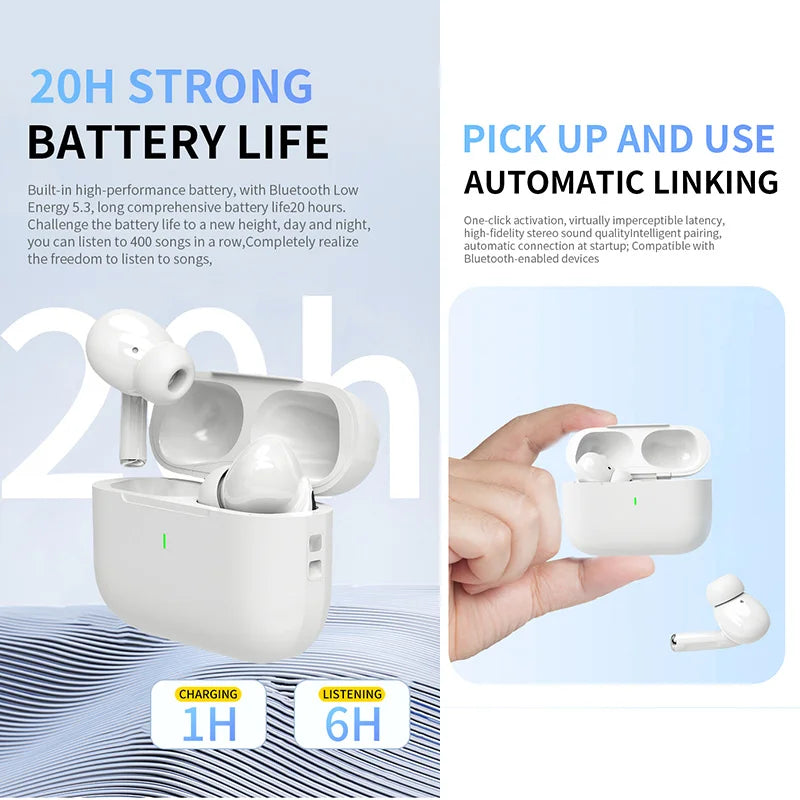 2025 Air Pro Fones de Ouvido Bluetooth Sem Fio TWS Headset HiFi Fones de Ouvido Cancelamento de Ruído Fones de Ouvido Impermeáveis Para IPHONE Android