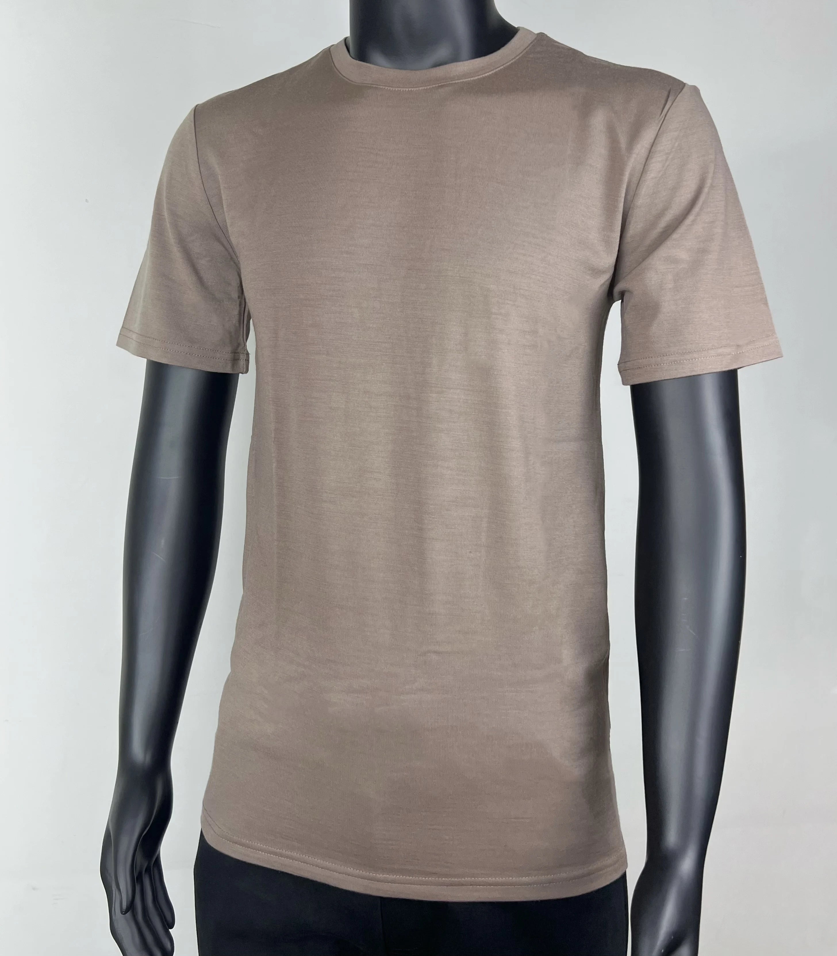 Camiseta Masculina de Lã Merino Solta Manga Curta para Corrida Ar Livre Fitness Secagem Rápida Respirável Fina de Verão Gola Redonda
