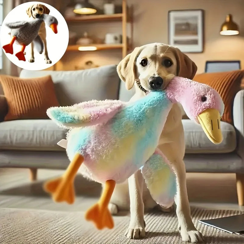 Brinquedo de Pelúcia Pato Macio e Colorido de 50cm para Gatos e Cães, Companheiro Relaxante para Animais de Estimação, Alivia a Ansiedade, Amigo do Cão, Libera Energia, Presente para Animais de Estimação