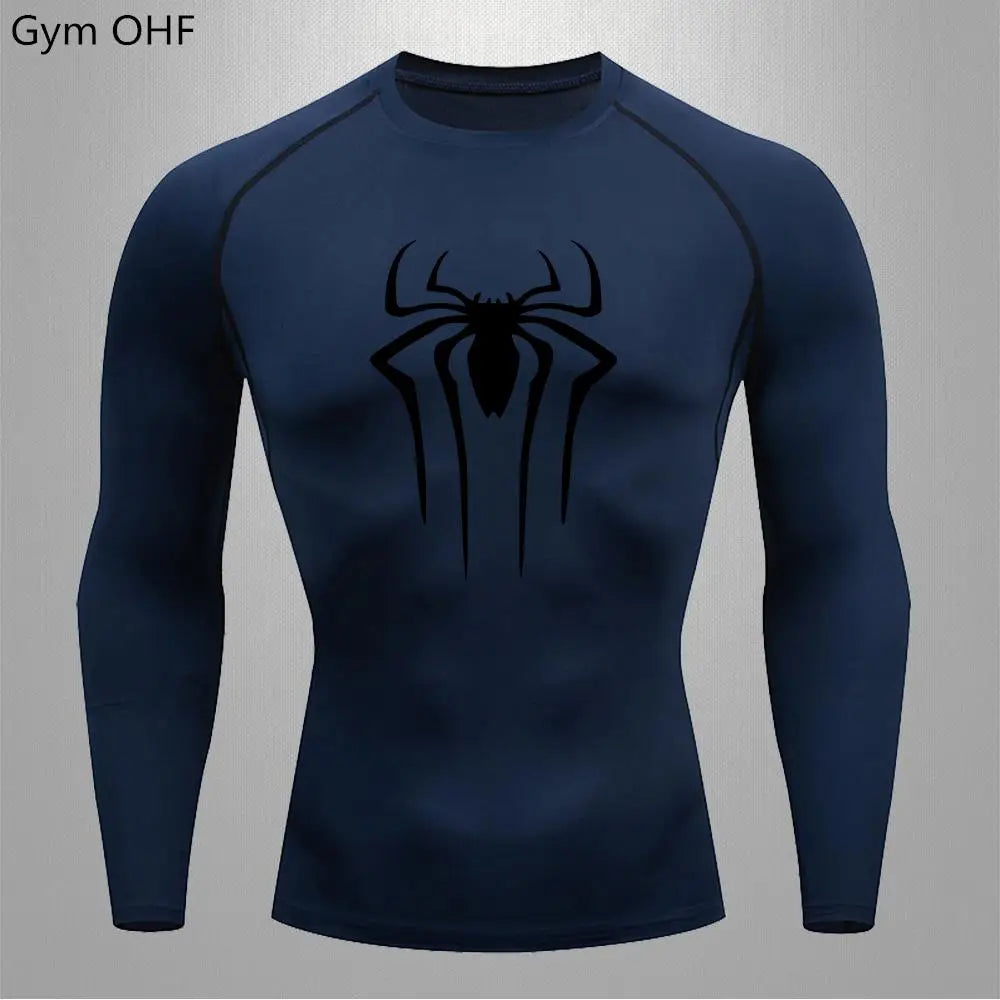 Camiseta Compressão Masculina Spider — Performance e Visual Único
